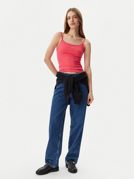Tommy Jeans Tommy Jeans Top Essential DW0DW20675 Różowy Slim Fit