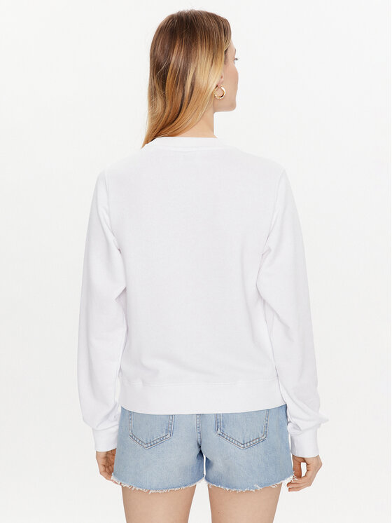 Guess Guess Bluza Logo Script W3GQ12 KBK32 Biały Regular Fit