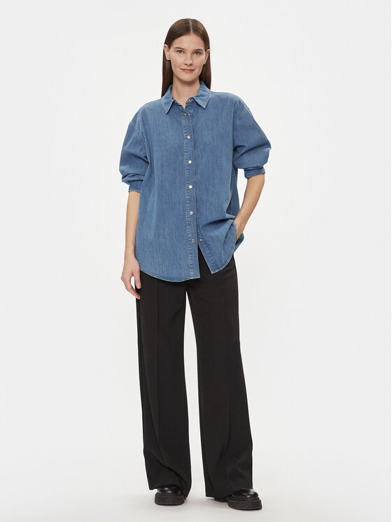 JOOP! JOOP! Τζιν πουκάμισο 30037338 Μπλε Oversize