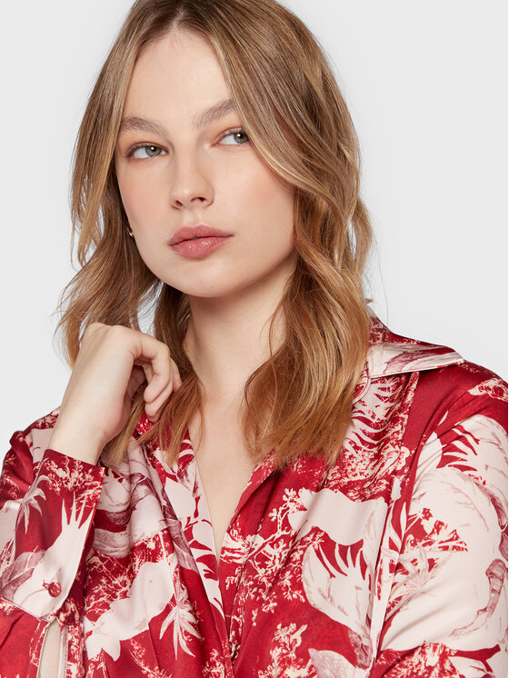 Guess Guess Rochie tip cămașă Dorothee W2BK13 WEX62 Roșu Regular Fit