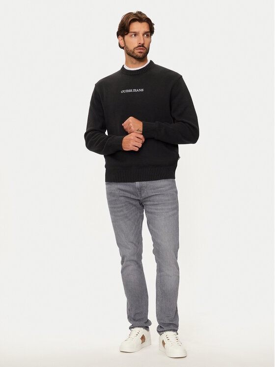 Guess Jeans Guess Jeans Pulover M4BR31 Z3HM1 Negru Regular Fit