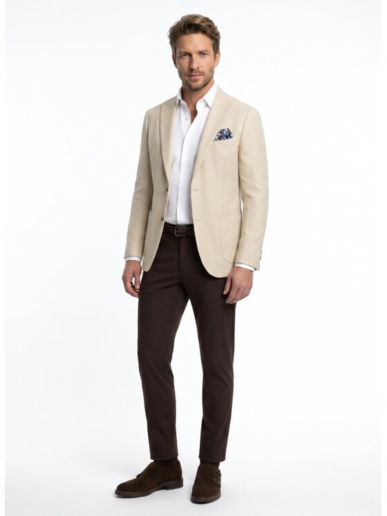 Pako Lorente Pako Lorente Marynarka P26WF-3X-009 Beżowy Slim Fit