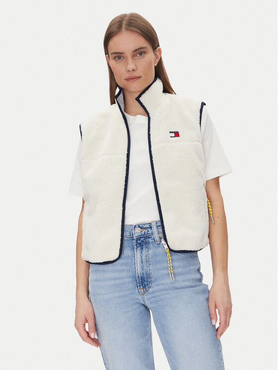 Tommy Jeans Tommy Jeans Vestă Tjw Reversible Teddy Vest DW0DW20233 Albastru celest Regular Fit