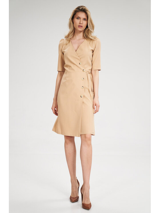 FIGL FIGL Φόρεμα M703 Μπεζ Regular Fit