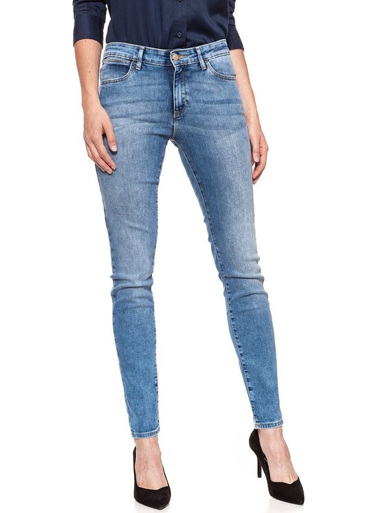 Wrangler Wrangler Jeansy SKINNY Niebieski Skinny Fit