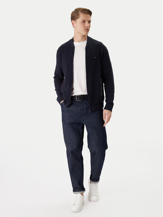 Tommy Hilfiger Tommy Hilfiger Kardigan MW0MW41543 Granatowy Regular Fit
