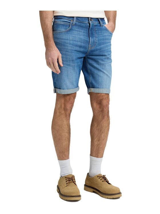 Lee Lee Szorty jeansowe 5 Pocket Short Niebieski Regular Fit