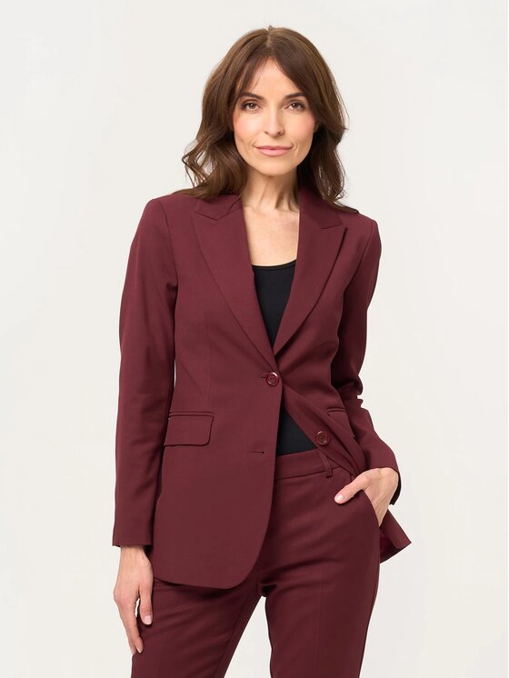 Willsoor Willsoor Marynarka 68213 Bordowy Slim Fit