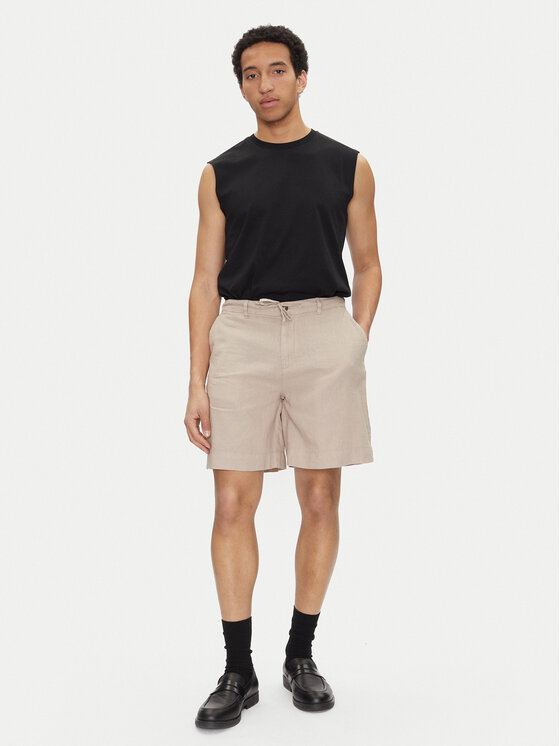 Selected Homme Selected Homme Šortky z materiálu 16097541 Béžová Loose Fit