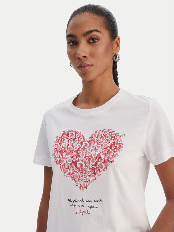 Desigual Desigual Тишърт 26SWTK06 Бял Regular Fit