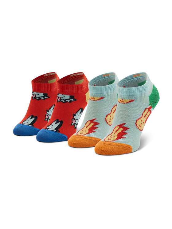 Happy Socks Happy Socks Zestaw 2 par niskich skarpet dziecięcych KDOB02-4300 Kolorowy