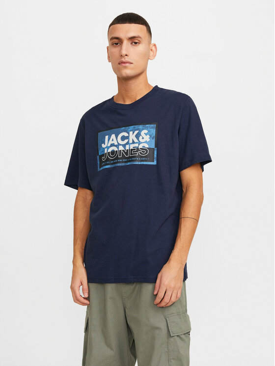 Jack&Jones T-krekls Logan 12253442 Tumši zils Standard Fit