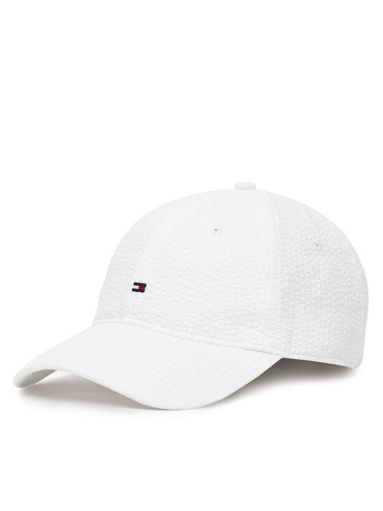 Șapcă Tommy Hilfiger Flag Seersucker 6 Panel AM0AM13427 Alb