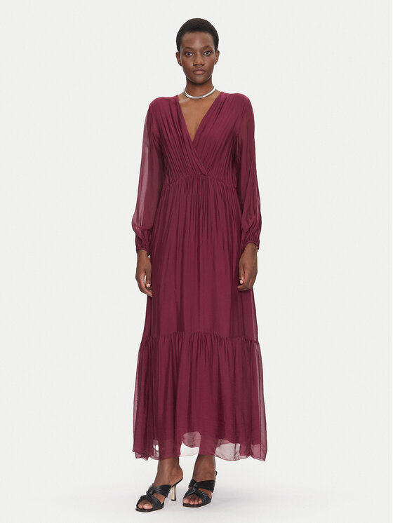 Dixie Dixie Sukienka letnia A207W050 Bordowy Regular Fit