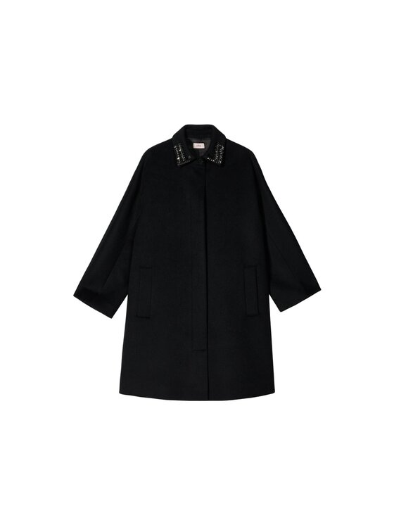 Oltre Oltre Cappotto invernale 0000E000156N033 Nero Baggy Fit