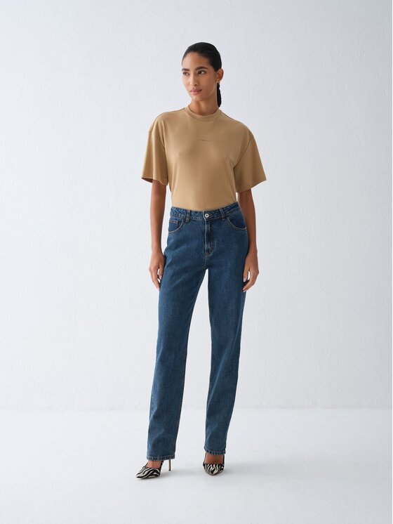La Mania La Mania T-shirt COLDI Beige Basic Fit