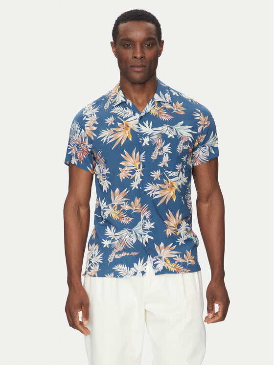 INDICODE INDICODE Camicia Rammie 20-435 Blu scuro Regular Fit
