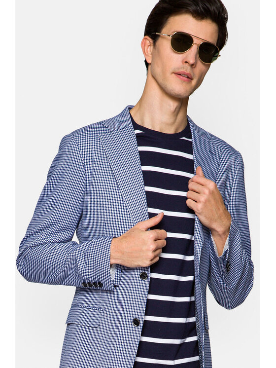 Lancerto Lancerto Marynarka Daytona Niebieski Slim Fit