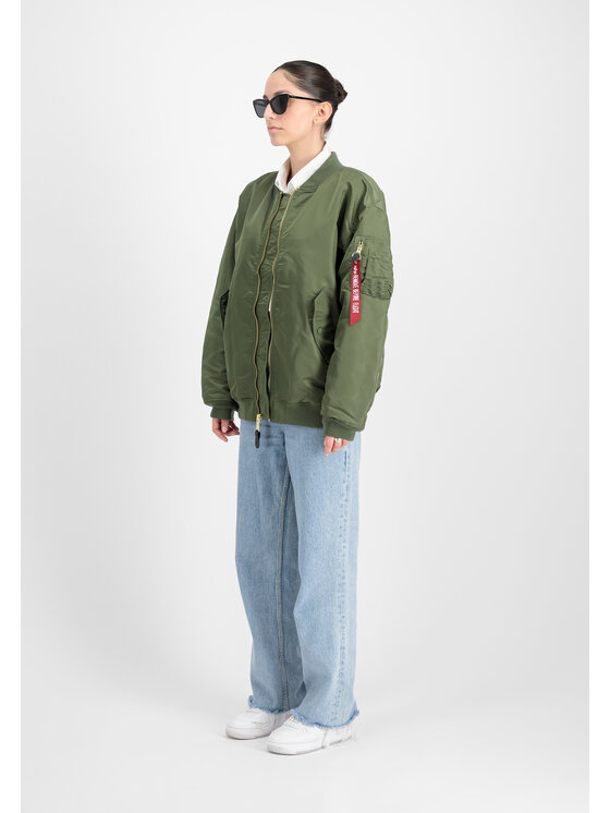 Alpha Industries Alpha Industries Kurtka bomber MA-1 Core Bomber Jacket Women Zielony Relaxed Fit