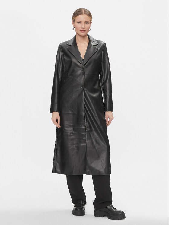 ONLY ONLY Kunstleder-Mantel Saramy 15285300 Schwarz Regular Fit