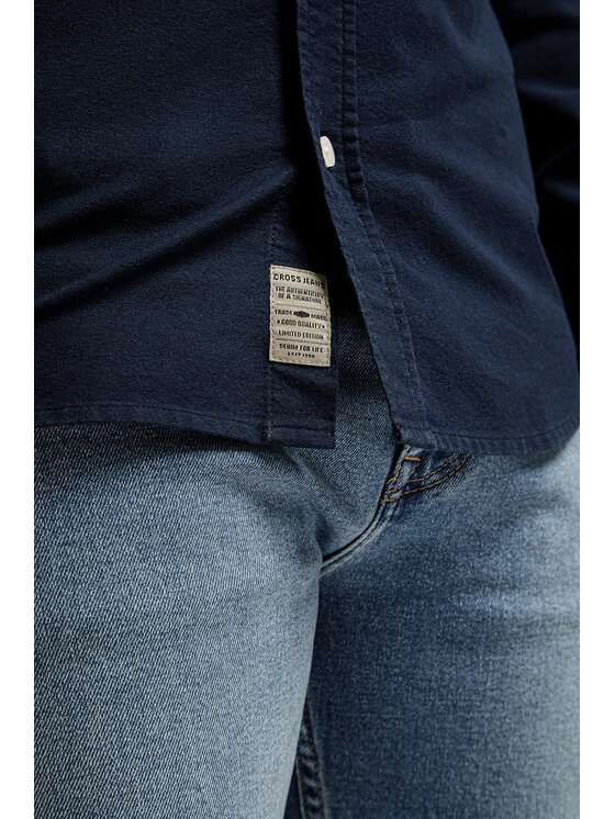 Cross Jeans Cross Jeans Koszula 35623-001 Granatowy Regular Fit