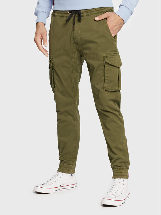 Alpha Industries Jogger nohavice Twill 116202 Zelená Regular Fit