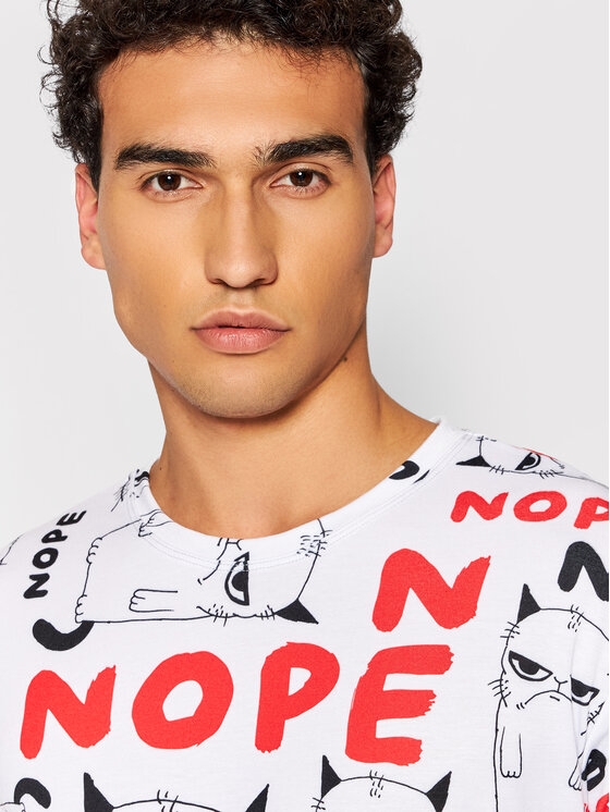 Mr. GUGU & Miss GO Mr. GUGU & Miss GO T-shirt Unisex Grumpy Nope Bianco Regular Fit