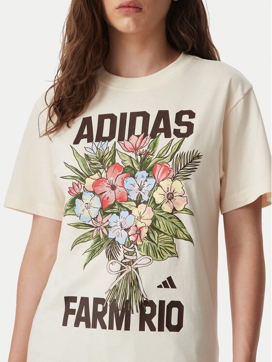 adidas adidas T-Shirt Fram Rio Graphic KR0280 Krémová Regular Fit