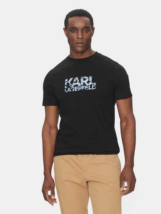 Męski T-Shirt KARL LAGERFELD, Rozmiar 3XL, Czarny, 755042 552224