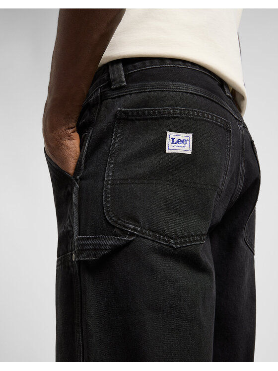 Lee Lee Jeansy DOUBLE KNEE CARPENTER Czarny Loose Fit