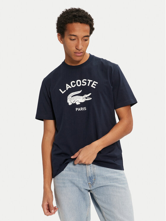 Lacoste Majica TH2733 Mornarsko Modra Classic Fit