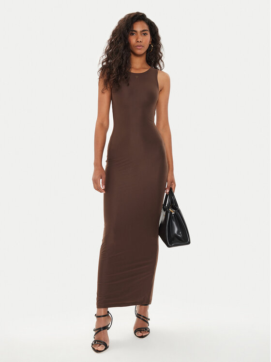 Guess Guess Ikdienas kleita Kim W4YK0J KCDE0 Brūns Bodycon Fit