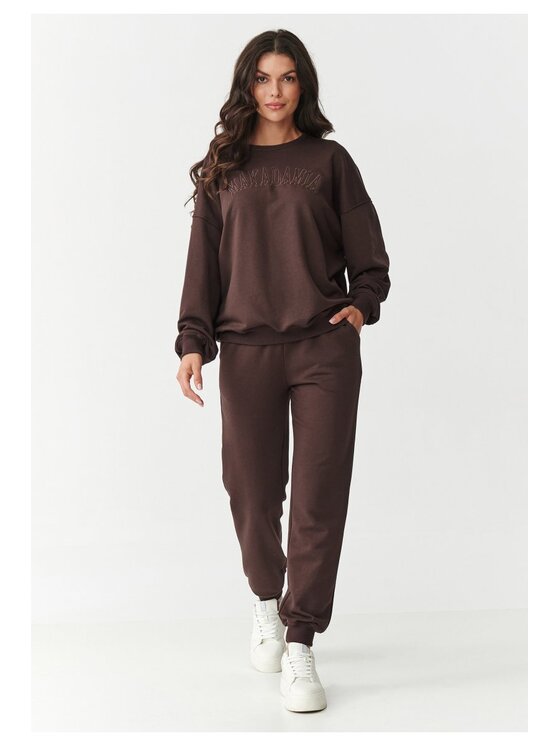 Makadamia Makadamia Dres M889 Brązowy Relaxed Fit