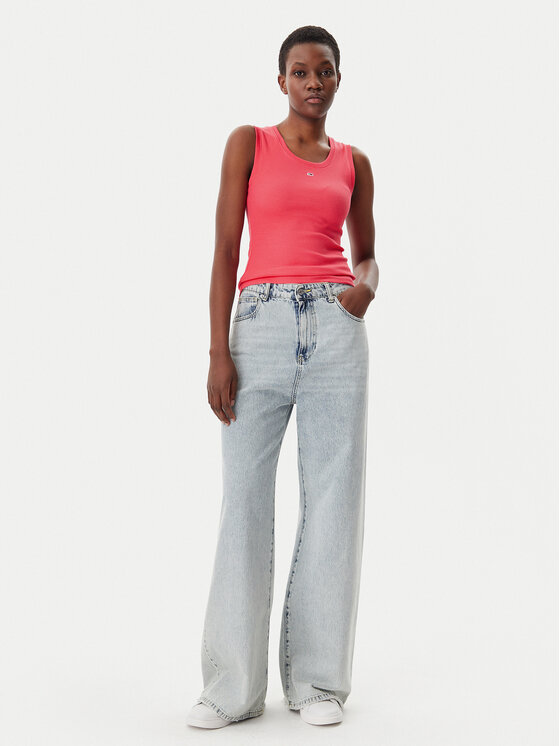 Tommy Jeans Tommy Jeans Top Essential DW0DW20673 Roza Slim Fit