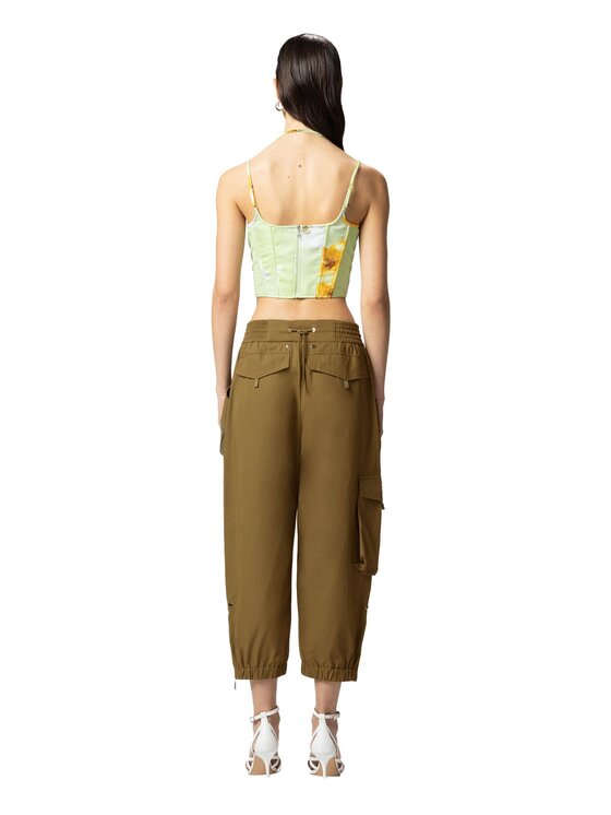 PINKO PINKO Top Canarino bustino duchesse stampato Verde Regular Fit