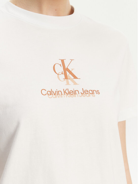 Calvin Klein Jeans Calvin Klein Jeans Tričko Shadow Graphic J20J225545 Biela Regular Fit
