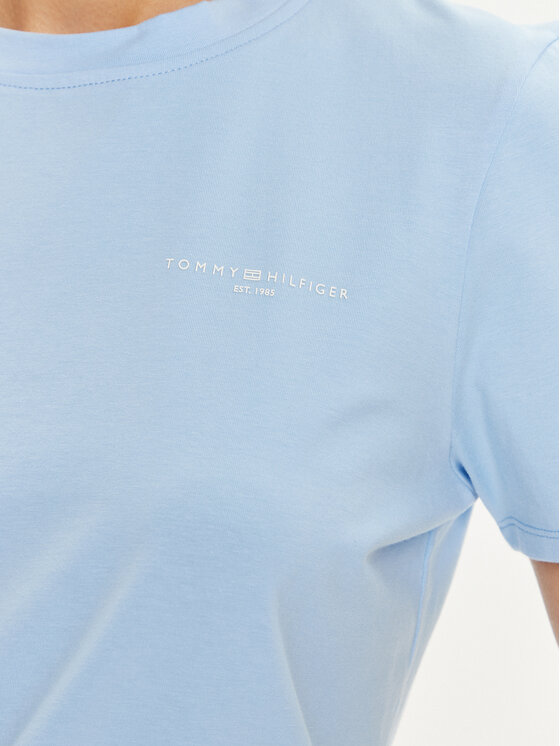 Tommy Hilfiger Tommy Hilfiger Tricou 1985 WW0WW37877 Albastru celest Regular Fit