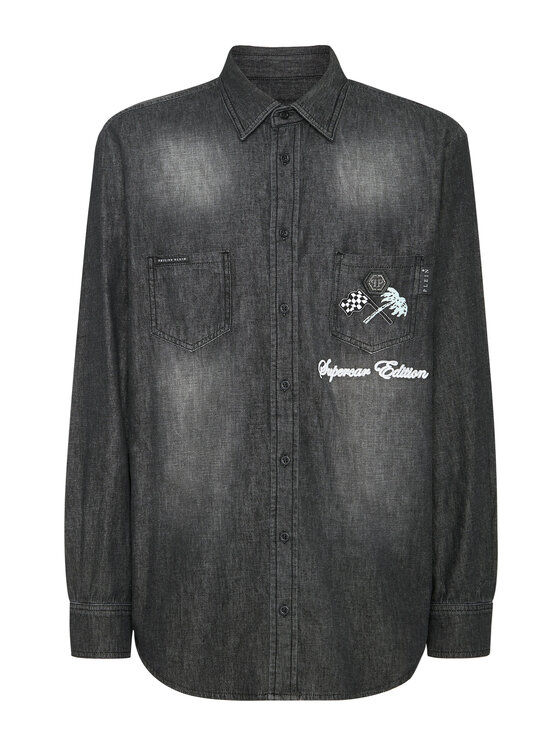 PHILIPP PLEIN PHILIPP PLEIN camicia di jeans 22651 Grigio Regular Fit