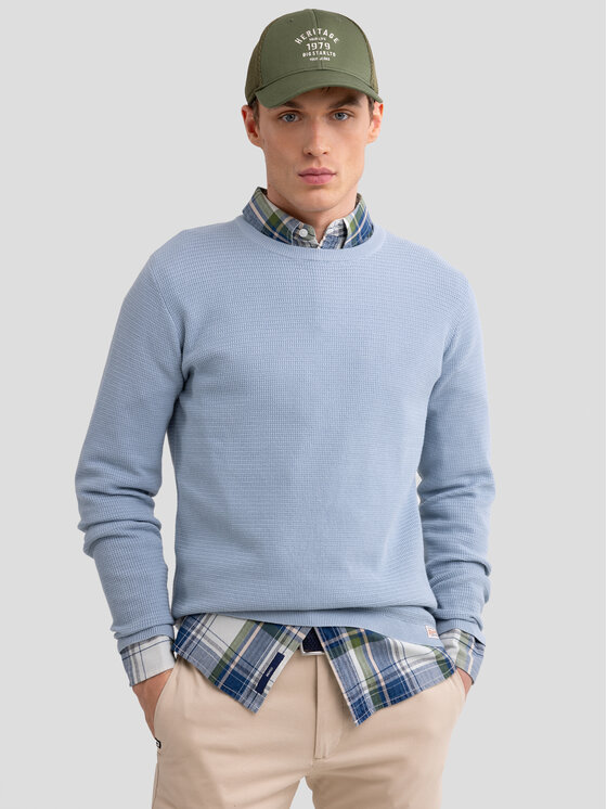 BIG STAR BIG STAR Sweter NEILON Niebieski Basic Fit