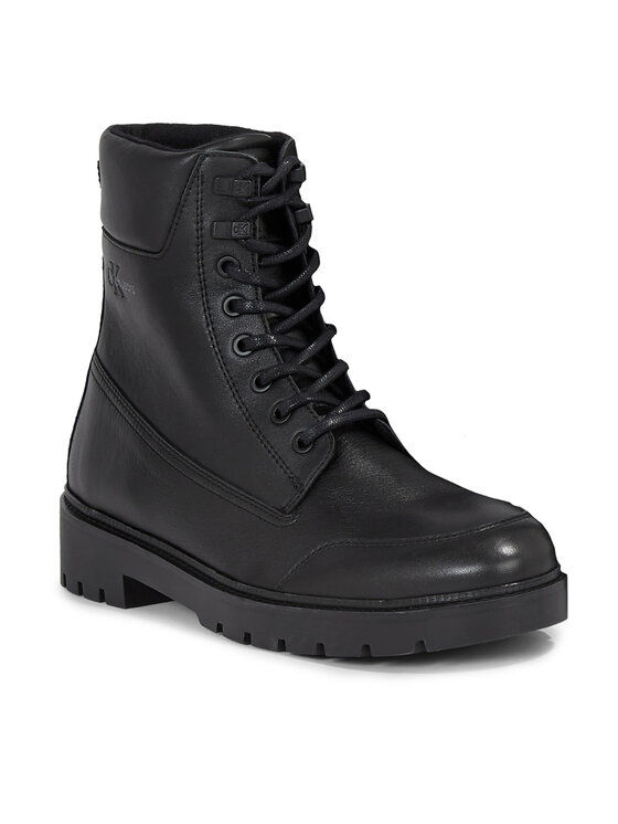 Calvin Klein Jeans Calvin Klein Jeans Schnürstiefeletten Combat Mid Laceup Wl Lth YM0YM00847 Schwarz
