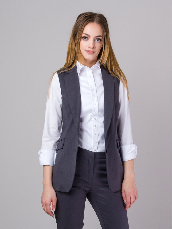 Willsoor Willsoor Kamizelka 67332 Szary Regular Fit