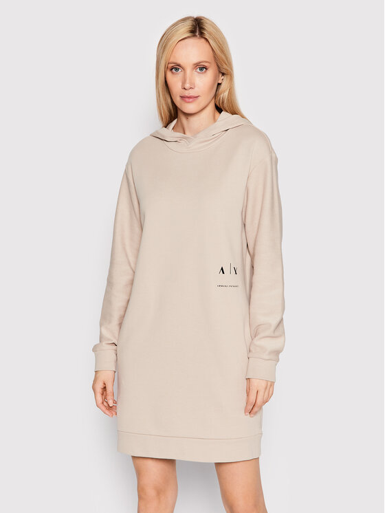 Armani Exchange Armani Exchange Úpletové šaty 6LYA72 YJBSZ 1768 Béžová Regular Fit