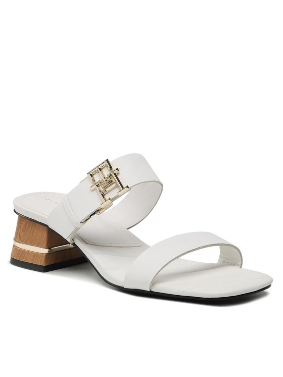 Tommy Hilfiger Tommy Hilfiger Plätud Hardware Block Mid Heel FW0FW07017 Valge
