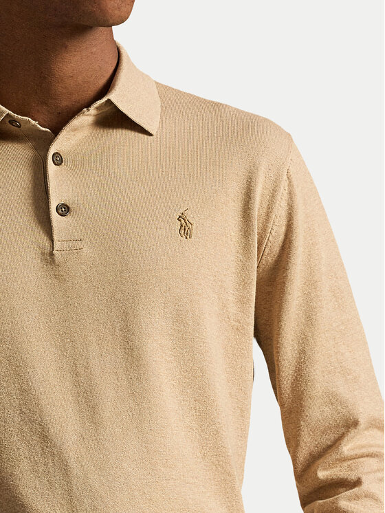 Polo Ralph Lauren Polo Ralph Lauren Тениска с яка и копчета 710P04446003 Светлобежов Regular Fit