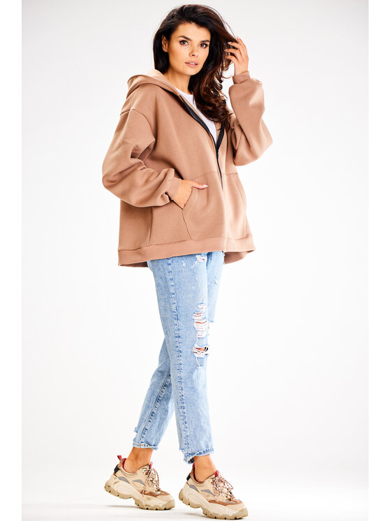 Awama Awama Bluza A610 Beżowy Basic Fit