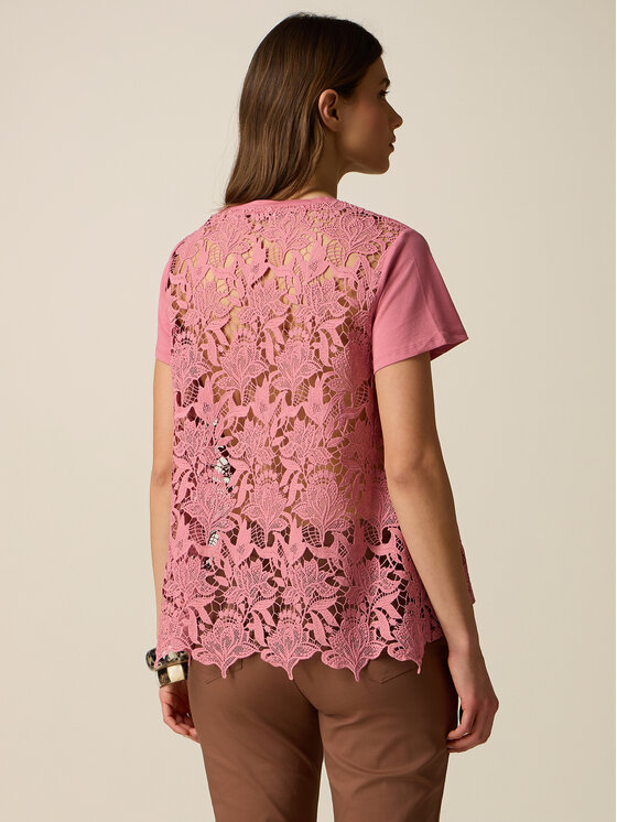 Oltre Oltre T-shirt G035J004564N006 Rosa Regular Fit