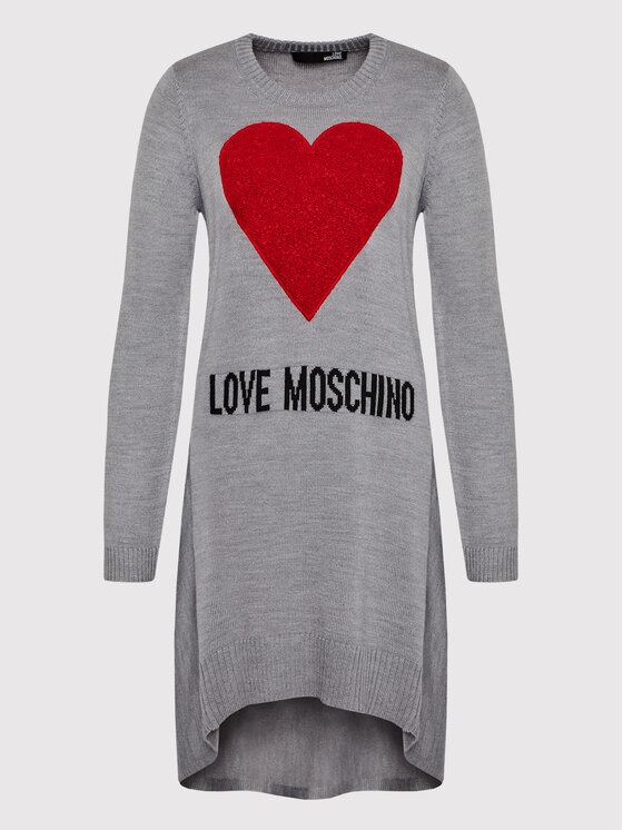 LOVE MOSCHINO LOVE MOSCHINO Strickkleid WSE1411X 1148 Grau Relaxed Fit