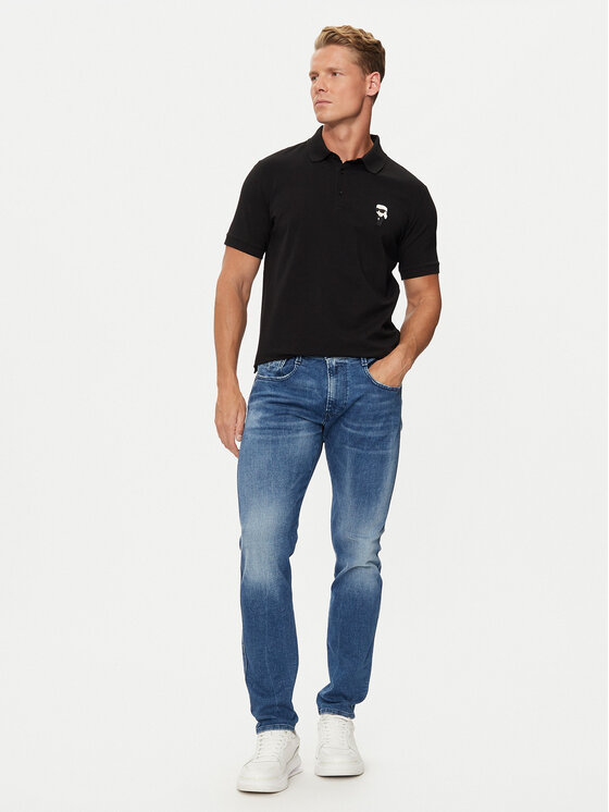 KARL LAGERFELD KARL LAGERFELD Поло 745022 500221 Чорний Regular Fit