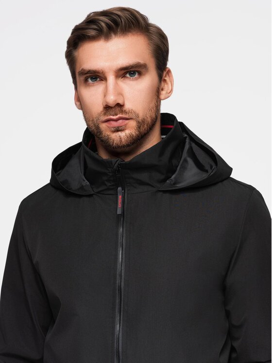 Ombre Ombre Kurtka przejściowa OM-JANP-0222 Czarny Regular Fit