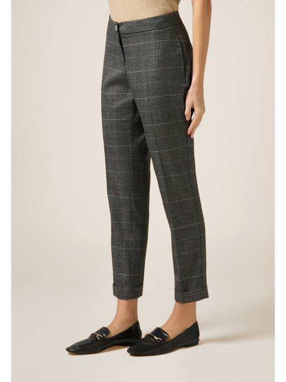 Oltre Oltre Spodnie materiałowe P00BR009153N0S3 Szary Regular Fit